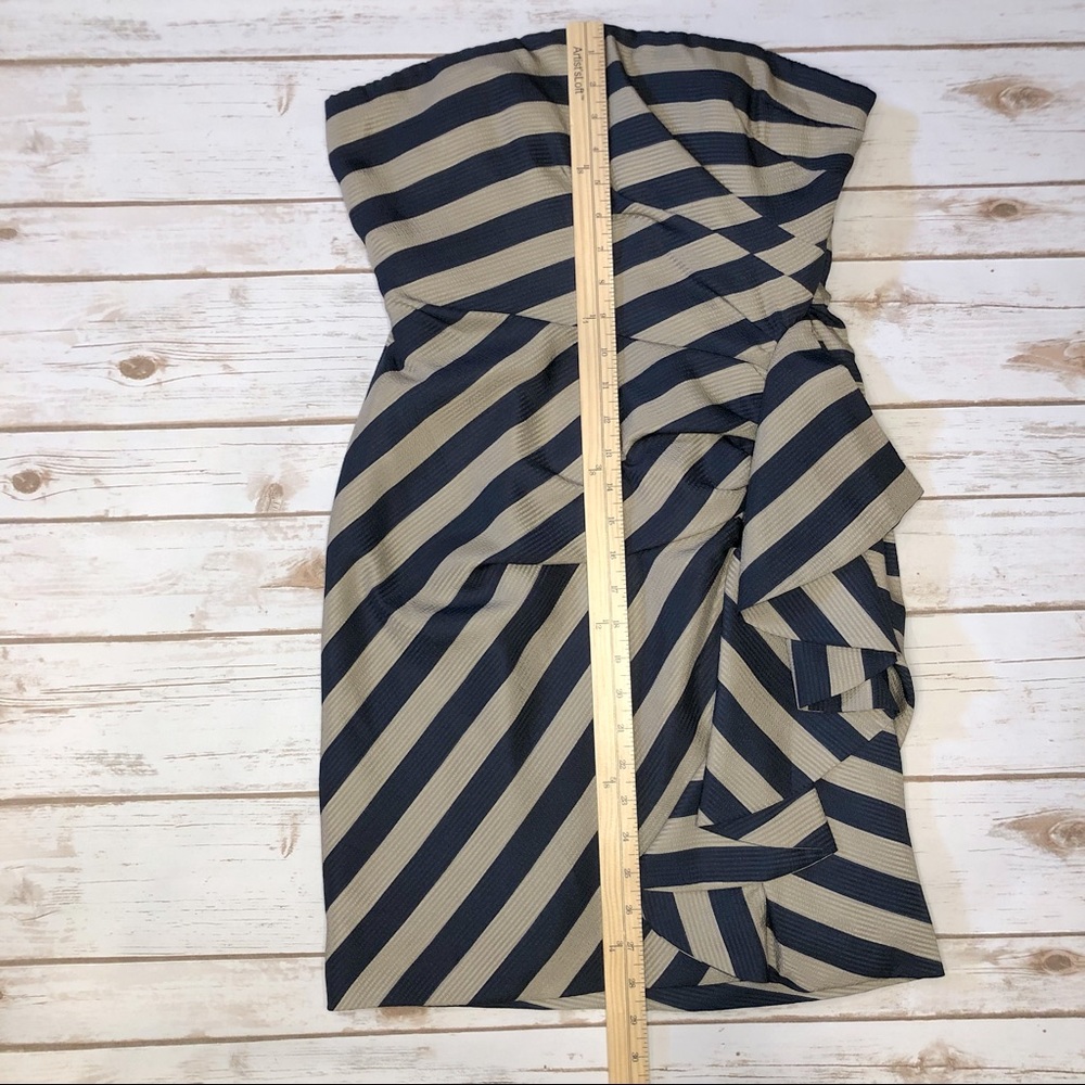 BCBG Maxazria Reya Striped Ruffle 6 Cocktail Dress - Picture 10 of 13